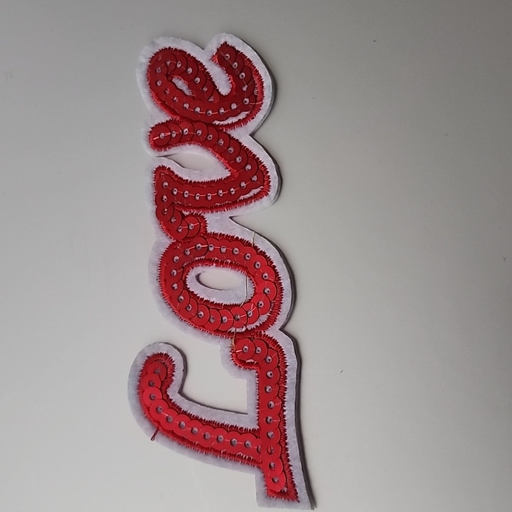 SPARKLE SEQUINS LOVE IRON ON PATCH